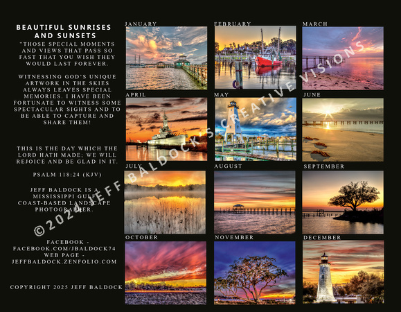 2025 Creative Visions Sunrise/Sunset Calendar